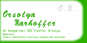 orsolya marhoffer business card